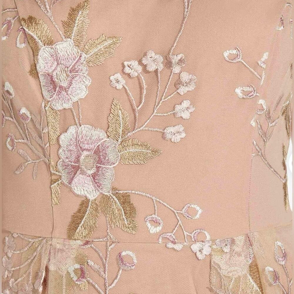 Adrianna Papell size 4 FLORAL EMBROIDERED FLARED DRESS NWT - Picture 6 of 14